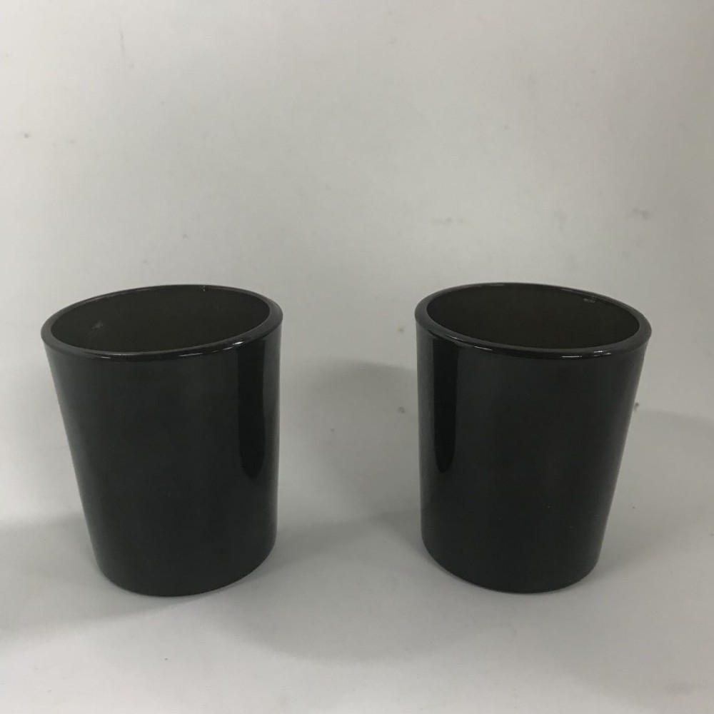 Wholesale frosted glass cup candle jar with decorative lids