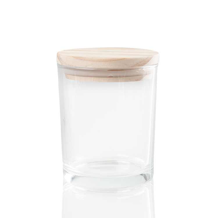 Wholesale frosted glass cup candle jar with lid glass candle vessels