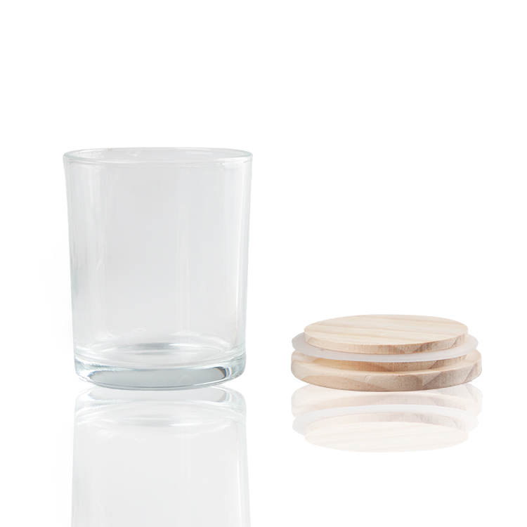 Wholesale frosted glass cup candle jar with lid glass candle vessels