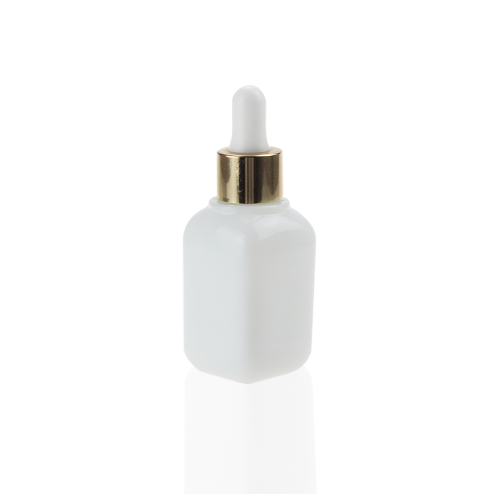 Wholesale glass bottle 30ml white frosted glass dropper bottle opaque white glass bottle