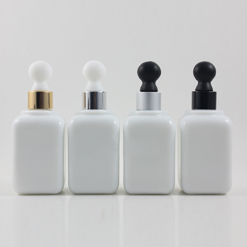 Wholesale glass bottle 30ml white frosted glass dropper bottle opaque white glass bottle