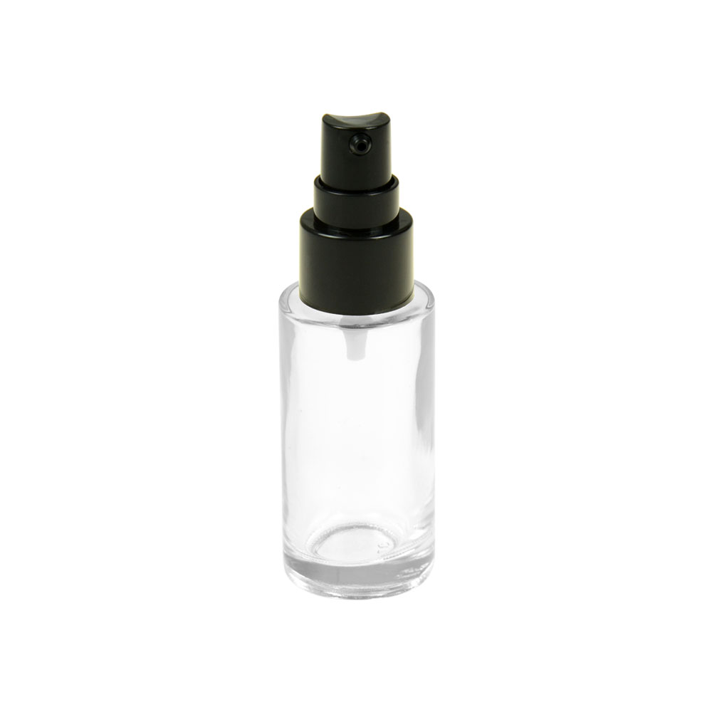 Wholesale glass bottle packaging 30ml 1oz empty pink glass pump powdery bottom liquid bottle for liquid foundation