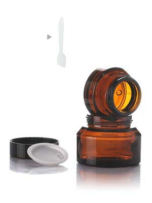 Wholesale glass jar with spoon 20g 30g 50g amber jars with lid glass