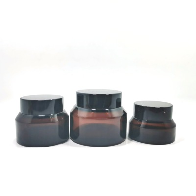 Wholesale glass jar with spoon 20g 30g 50g amber jars with lid glass