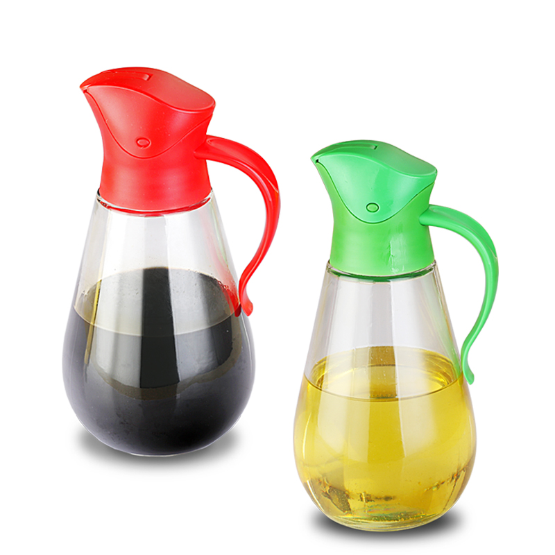 Wholesale glass oil bottle anti-oil bottle set, automatic capping oil bottle, drip - free