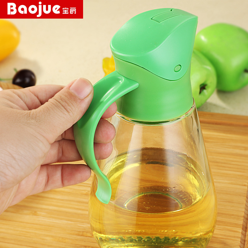 Wholesale glass oil bottle anti-oil bottle set, automatic capping oil bottle, drip - free