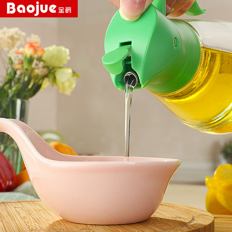 Wholesale glass oil bottle anti-oil bottle set, automatic capping oil bottle, drip - free