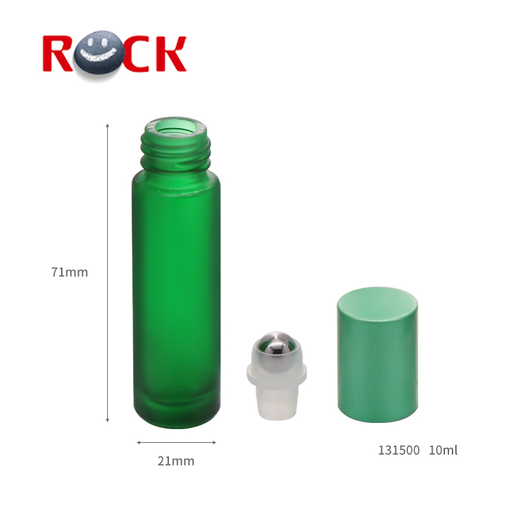 Wholesale green 10ml roll on bottle with metal roller