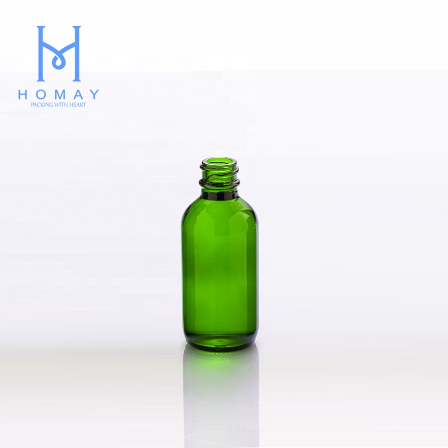 Wholesale green Boston round glass bottle 0.5oz/1oz/2oz/4oz glass bottle with spray pumps