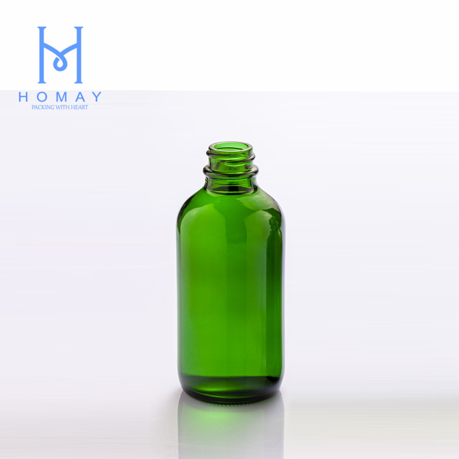 Wholesale green Boston round glass bottle 0.5oz/1oz/2oz/4oz glass bottle with spray pumps