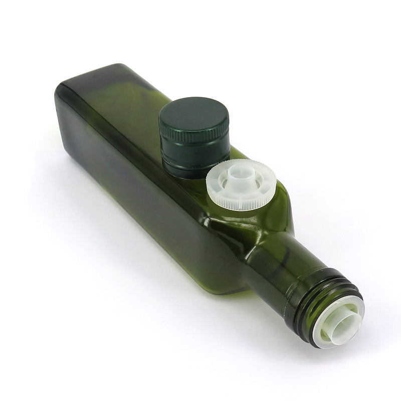 Wholesale green and brown 250ml 500ml 750ml 1000ml round square virgin olive oil glass bottles