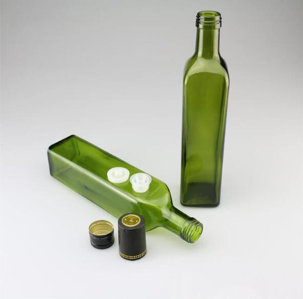 Wholesale green and brown 250ml 500ml 750ml 1000ml round square virgin olive oil glass bottles