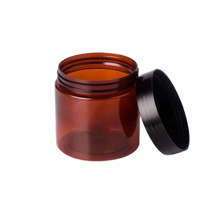 Wholesale hair care products container 250ml plastic jars amber for hair pomade