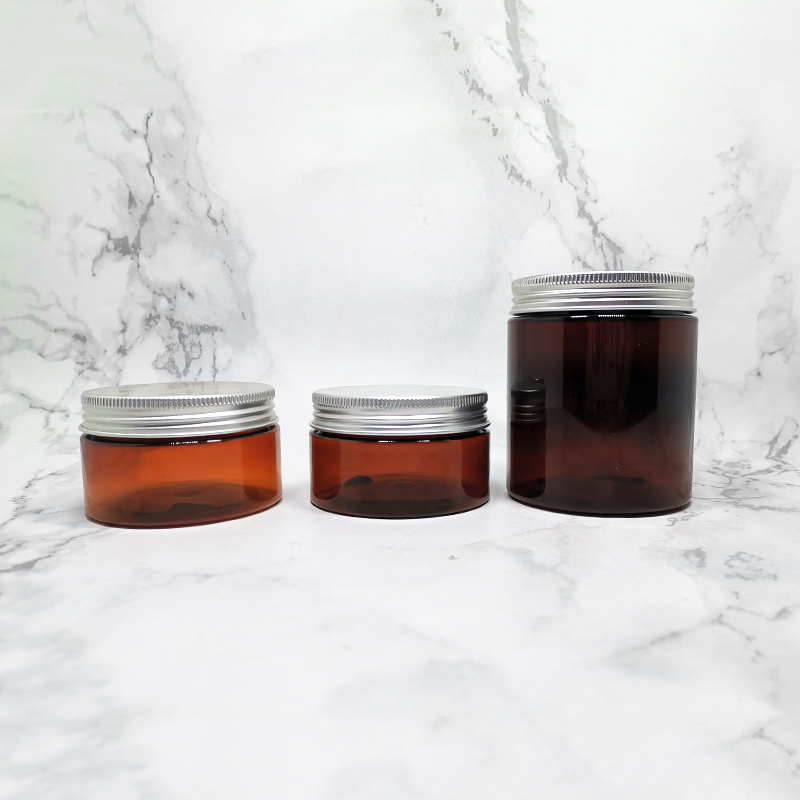 Wholesale hair care products container 250ml plastic jars amber for hair pomade