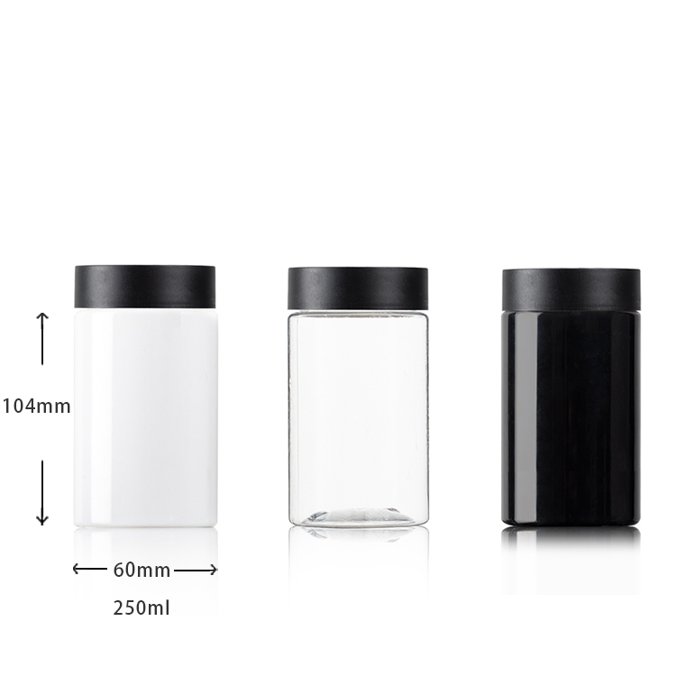 Wholesale hemp bottle child proof caps child proof jars with crc cap