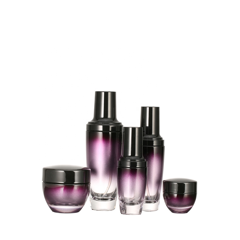 Wholesale high-grade round clear green cosmetics electroplating glass bottle/jars with good price