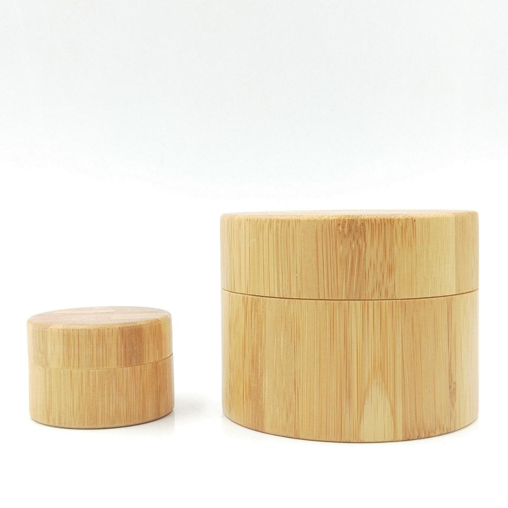 Wholesale high quality 100ml bamboo cream cosmetic jar pp inner bamboo pp cream jar