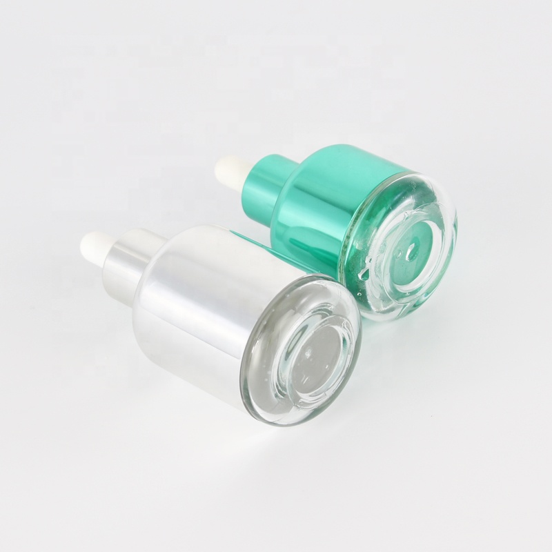 Wholesale high quality 50ml green color aluminum glass dropper bottle