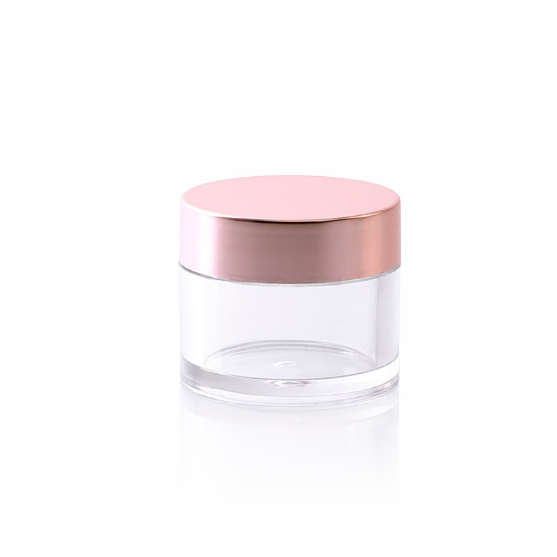 Wholesale high quality clear 30ml 50ml glass cream jar with pink lid
