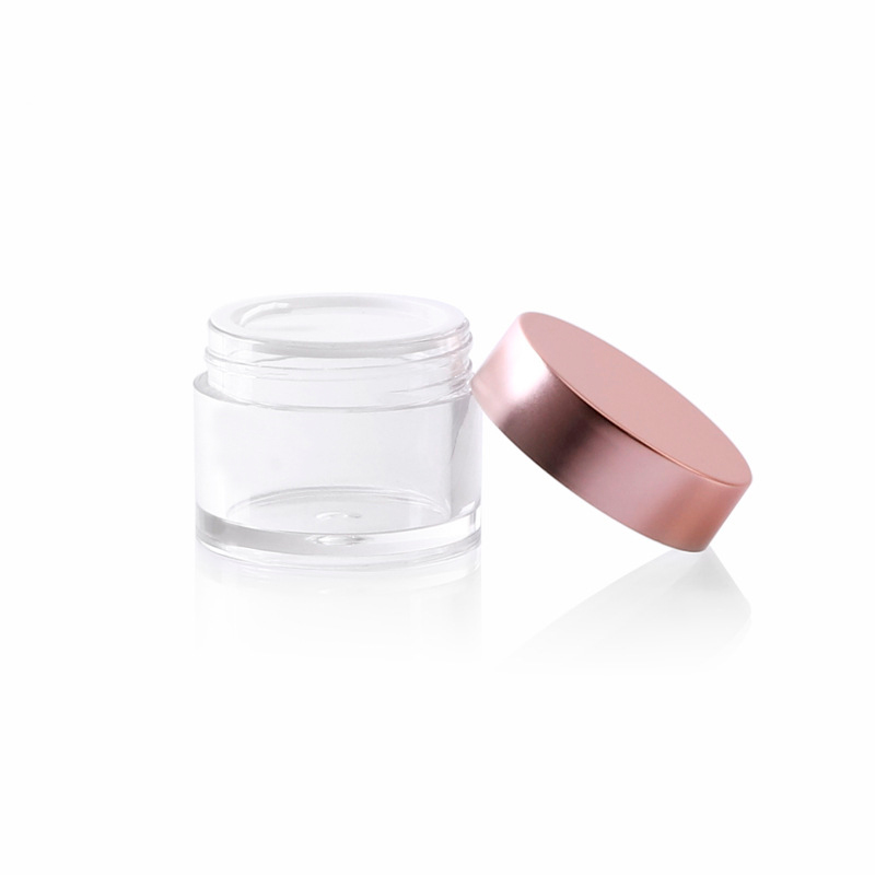 Wholesale high quality clear 30ml 50ml glass cream jar with pink lid