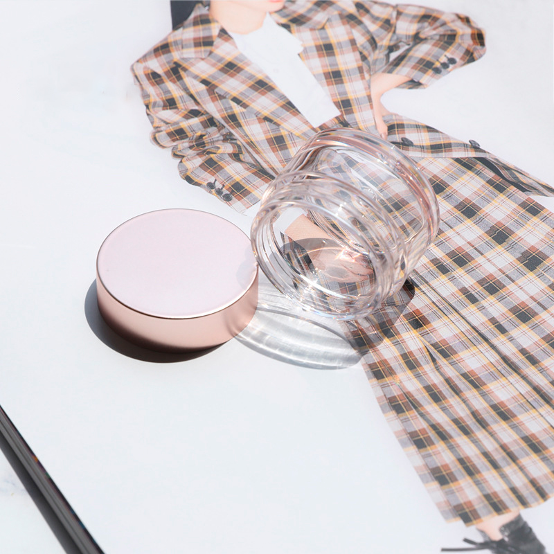 Wholesale high quality clear 30ml 50ml glass cream jar with pink lid