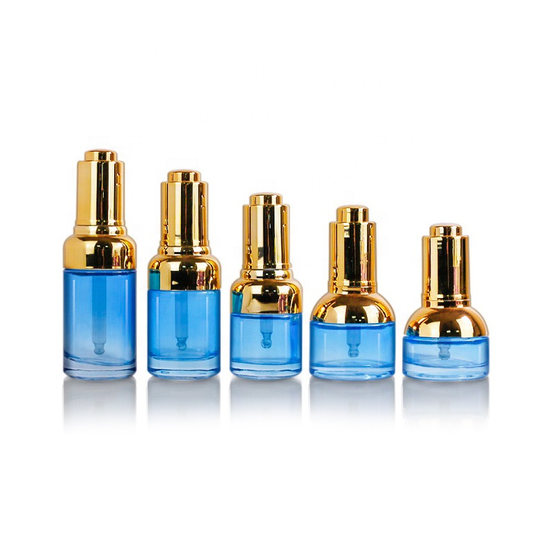 Wholesale high quality eco friendly 30ml shoulder Press clear glass dropper bottle with silver
