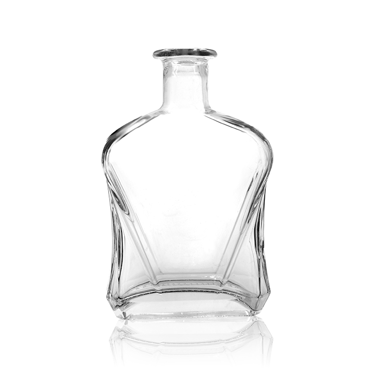 Wholesale high quality flat square label printed 700ml bottles for liquor