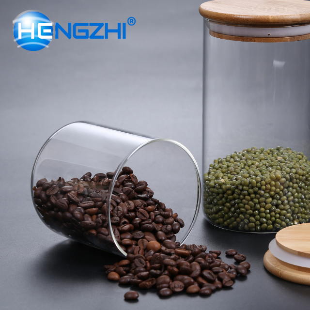 Wholesale high quality glass jar with a wooden lid Sealed cans