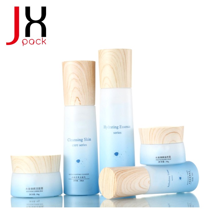 Wholesale high quality perfume spray pump bottle plastic cosmetic packaging travel bottle set with cream jars