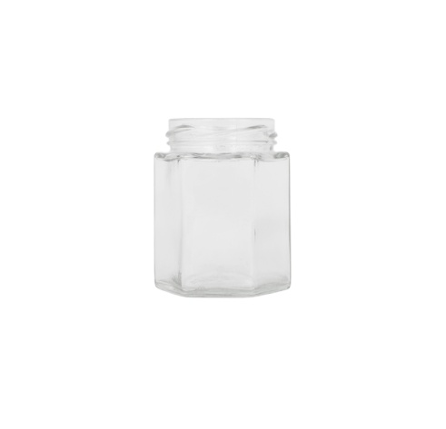 Wholesale honey/tea/candy/spice/jam glass jar hexagonal 180ml