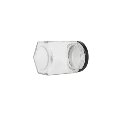 Wholesale honey/tea/candy/spice/jam glass jar hexagonal 250