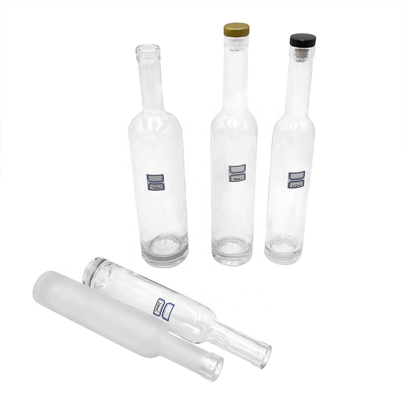 Wholesale hot empty long neck olive oil glass bottle with lid, bulk cooking oil bottles winebottle