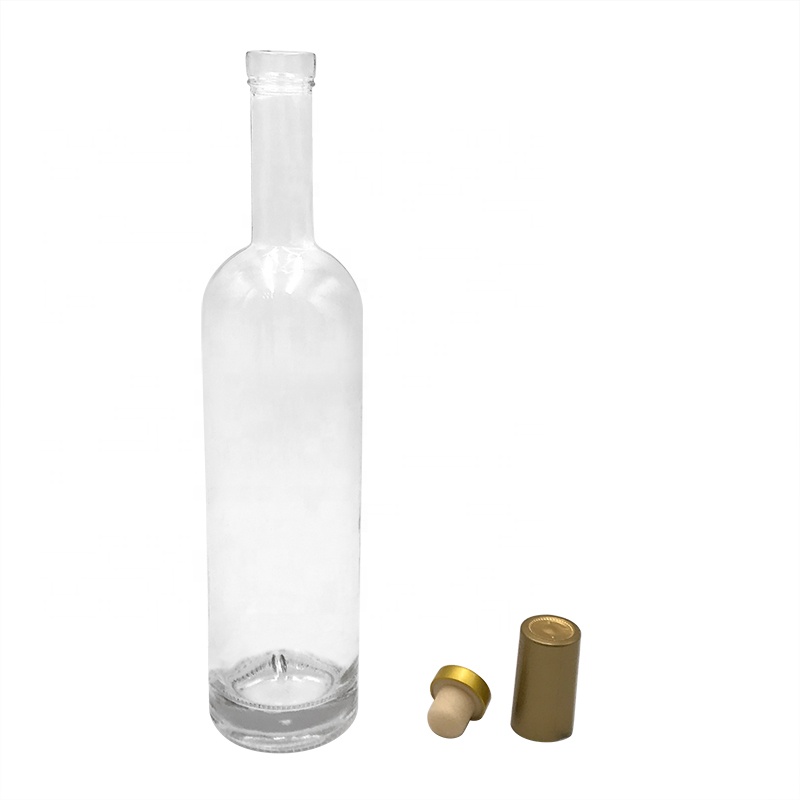 Wholesale hot empty long neck olive oil glass bottle with lid, bulk cooking oil bottles winebottle