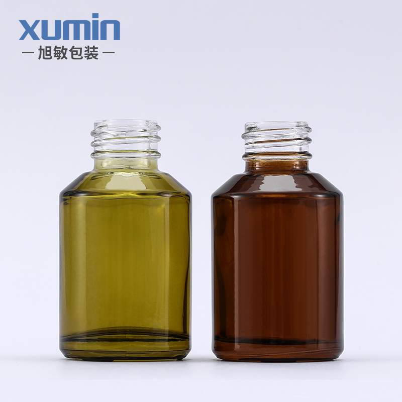 Wholesale hot sale luxury cosmetic green and amber glass dropper bottle 30ML