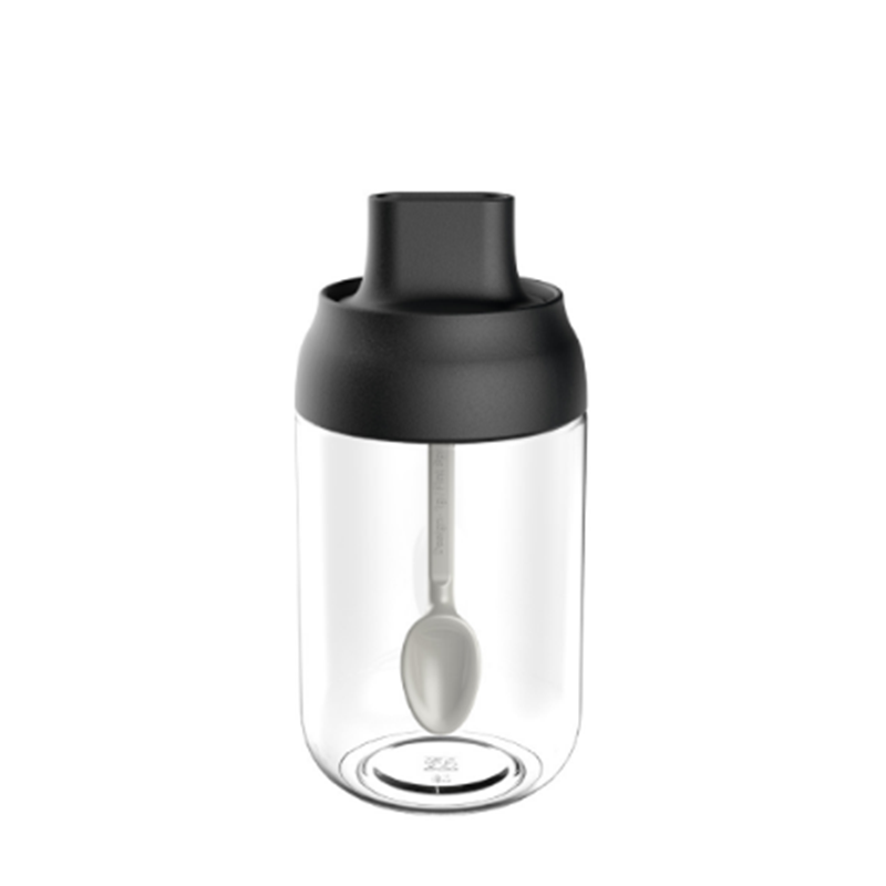 Wholesale hot sell glass jar with spoon container seasoning pot salt spice jar