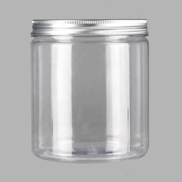 Wholesale in stock empty 50g 60g 80g 100g 120g 150g 200g 250g 500g clear PET plastic jar with metal lids