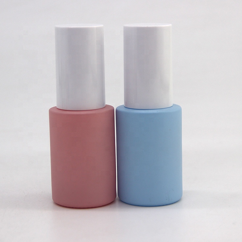 Wholesale in stock purple pink blue peach yellow green color glass bottles with white pump head in 30ml