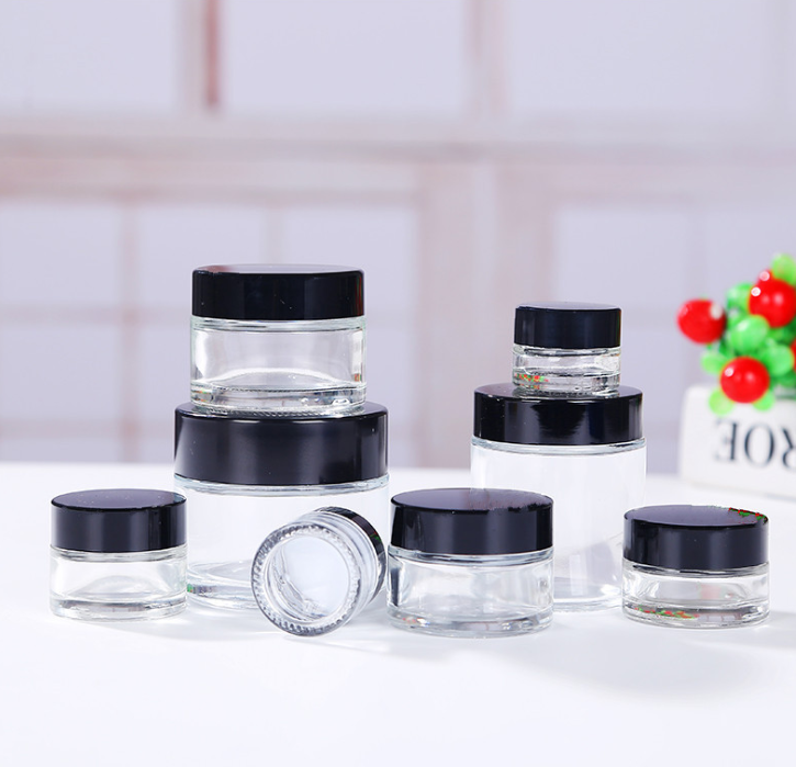 Wholesale jars and bottles for cosmetics olive oil clear cosmetic glass jar 15 30 50 ml cosmetics jar