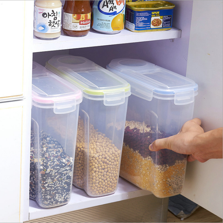 Wholesale kitchen large sealed can plastic 4L grain can storage can food dry goods preservation box moisture proof