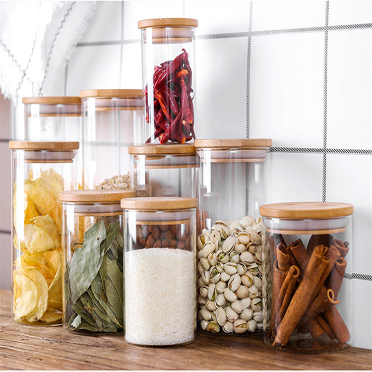 Wholesale kitchen storage jar borosilicate glass storage jar