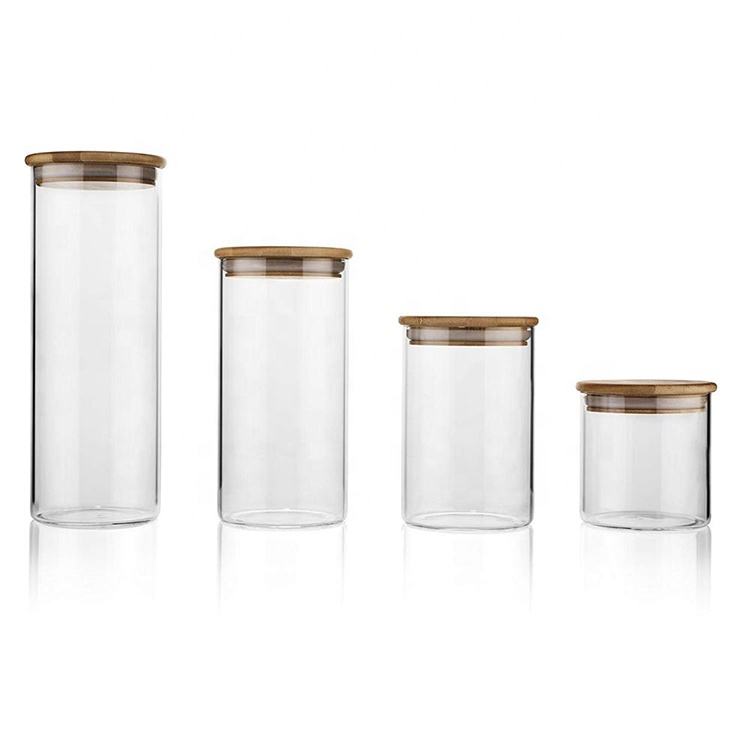 Wholesale kitchen storage jar borosilicate glass storage jar