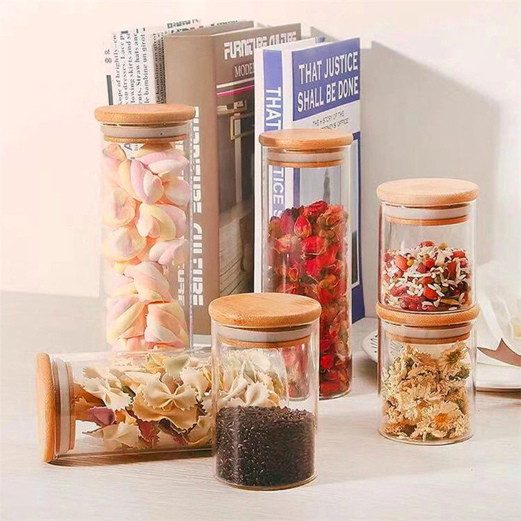 Wholesale kitchen storage jar borosilicate glass storage jar