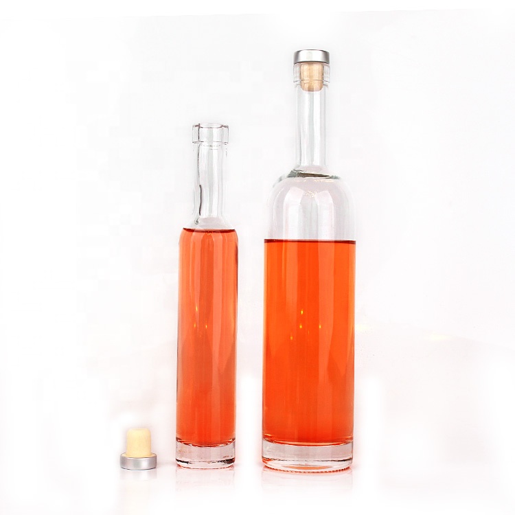 Wholesale long neck 200ml 750ml empty vodka glass wine bottle for whiskey liquor wine