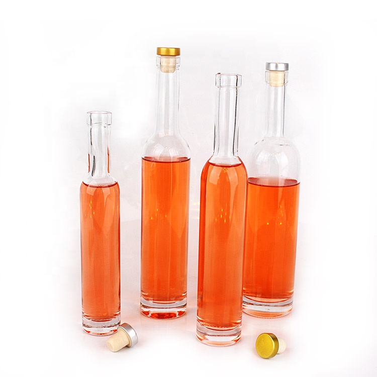 Wholesale long neck 200ml 750ml empty vodka glass wine bottle for whiskey liquor wine