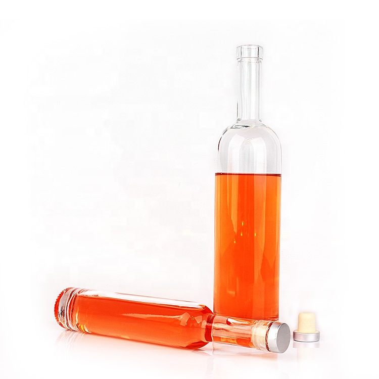 Wholesale long neck 200ml 750ml empty vodka glass wine bottle for whiskey liquor wine