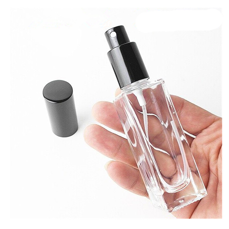 Wholesale luxury 10ml 15ml 20ml 30ml clear empty perfume bottle square shaped glass spray perfume bottle