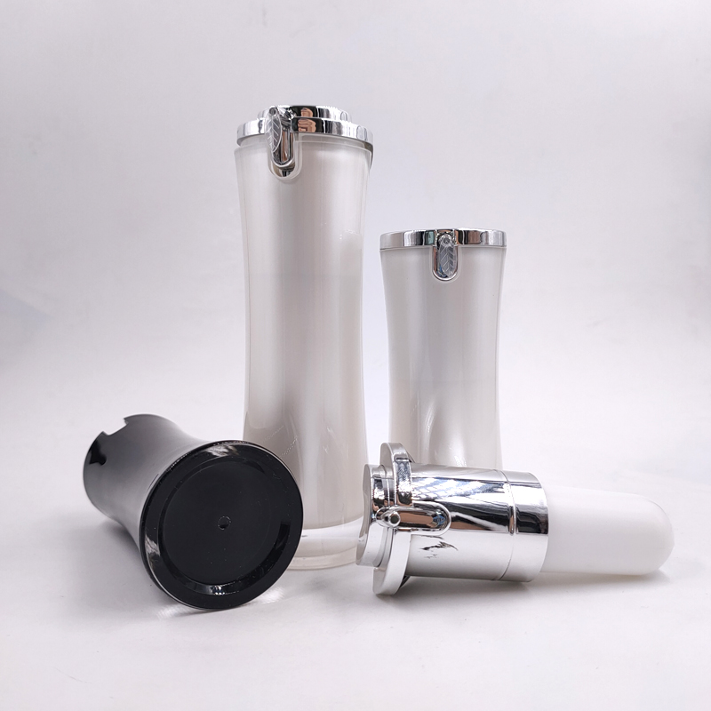 Wholesale luxury 15ML 30ML 50ML empty white gray black plastic Acrylic Lotion pump bottles