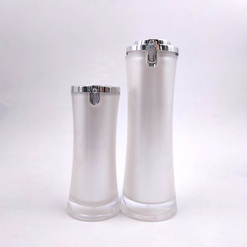 Wholesale luxury 15ML 30ML 50ML empty white gray black plastic Acrylic Lotion pump bottles