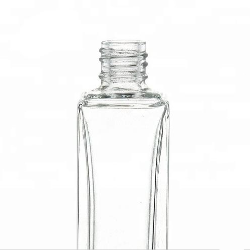 Wholesale luxury 15ml clear perfume glass bottle empty square shaped crystal spray perfume bottle with gold mist sprayer pump