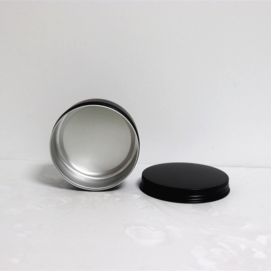 Wholesale luxury black round aluminum cosmetics jar with screw lid aluminum jar candle 10ml